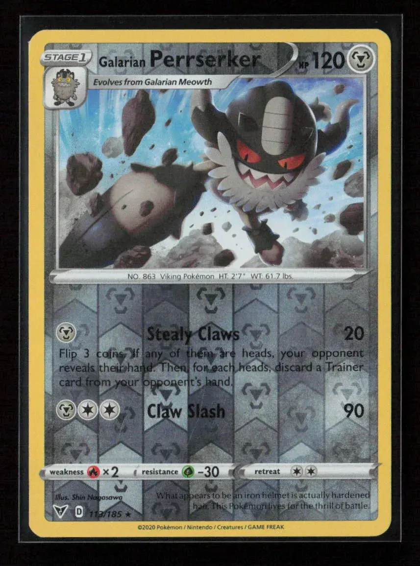 Galarian Perrserker Rare Swsh04: Vivid Voltage 113/185 Nm 1