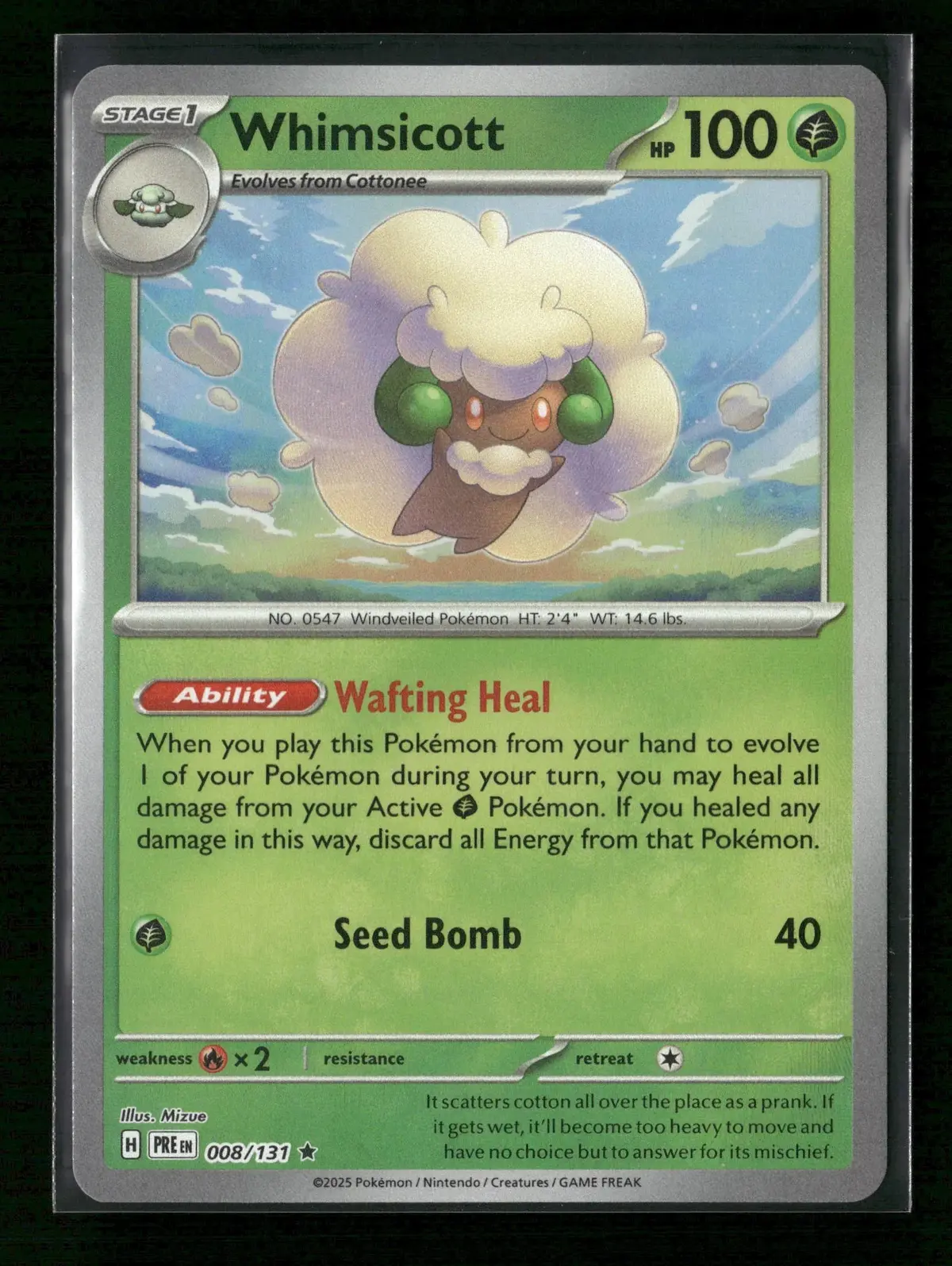 Whimsicott (Poke Ball Pattern) Rare Sv: Prismatic Evolutions 008/131 Nm 1