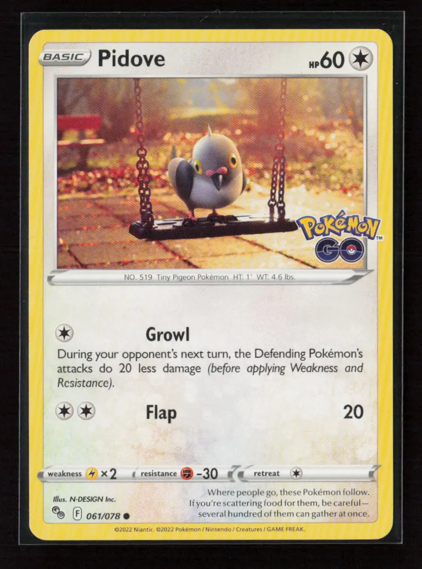 Pidove Common Pokemon Go 061/078 Lp 1