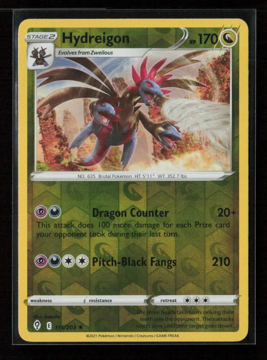 Hydreigon Holo Rare Swsh07: Evolving Skies 115/203 Nm 1