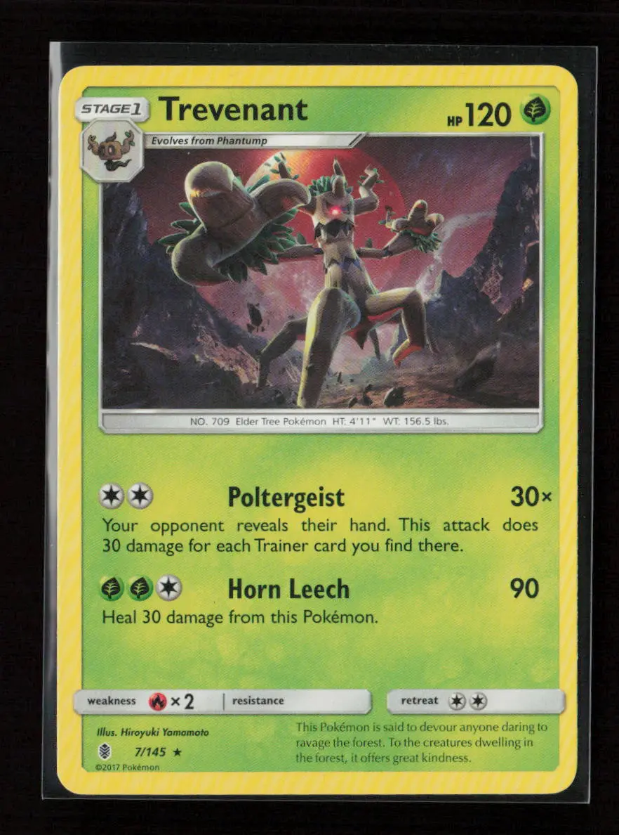 Trevenant Rare Sm - Guardians Rising 7/145 Lp 1