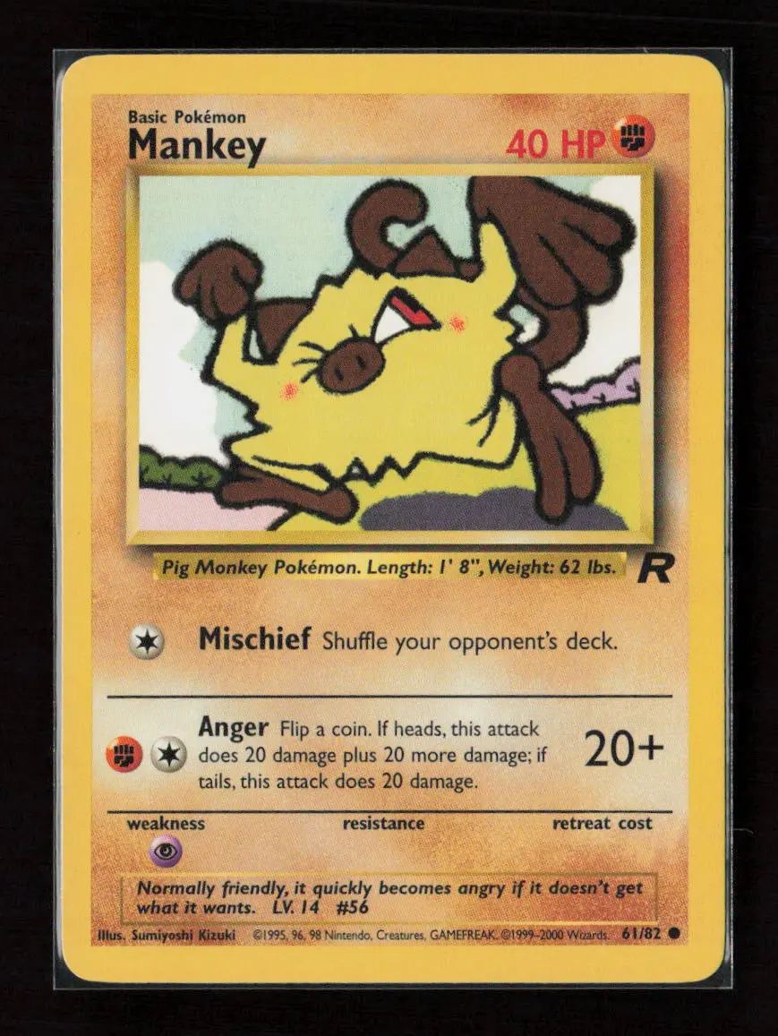 Mankey Common Team Rocket 61/82 Lp 1