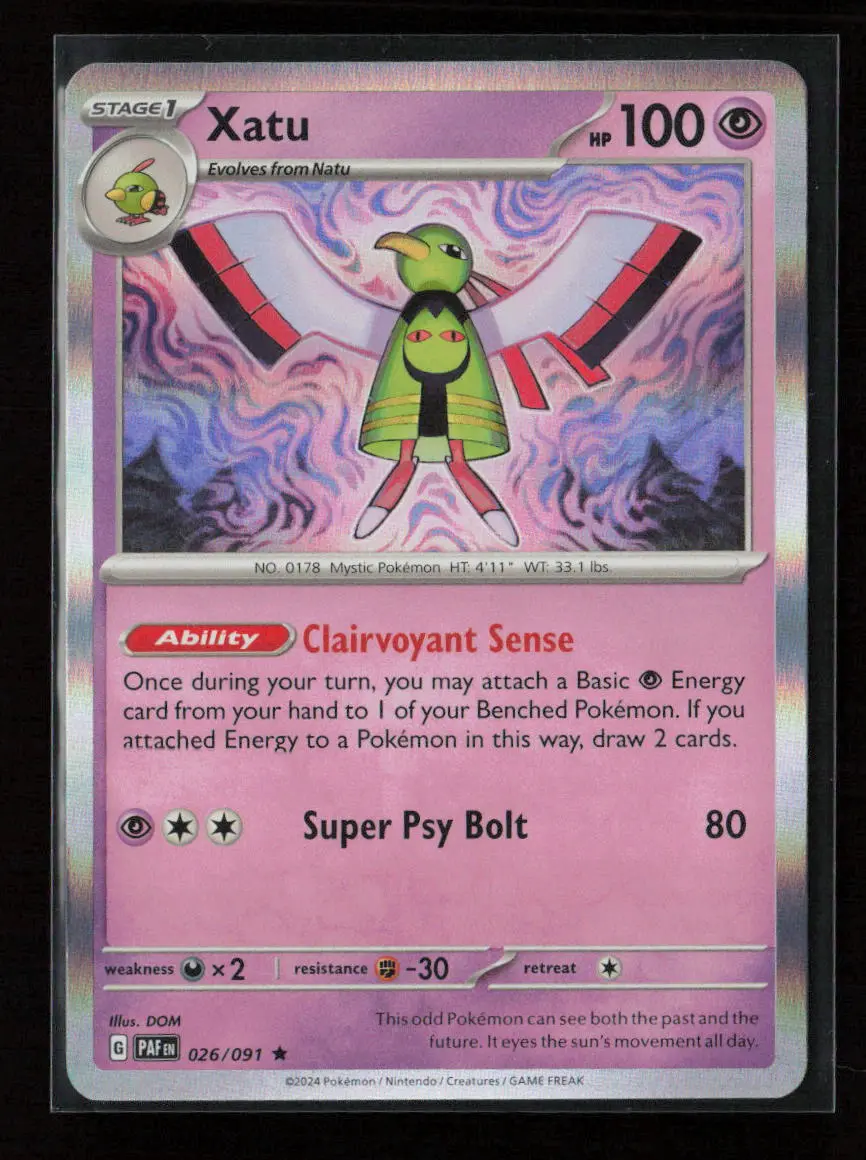 Xatu - Rare Sv: Paldean Fates 026/091 Nm 1