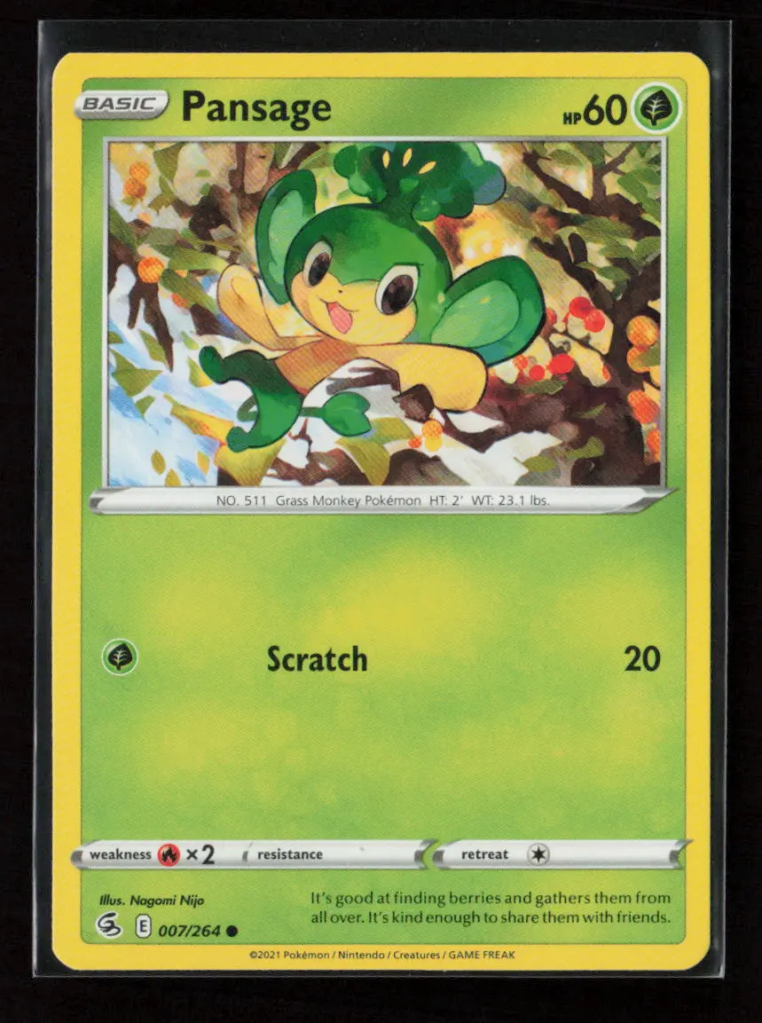 Pansage Common Swsh08: Fusion Strike 007/264 Lp 1