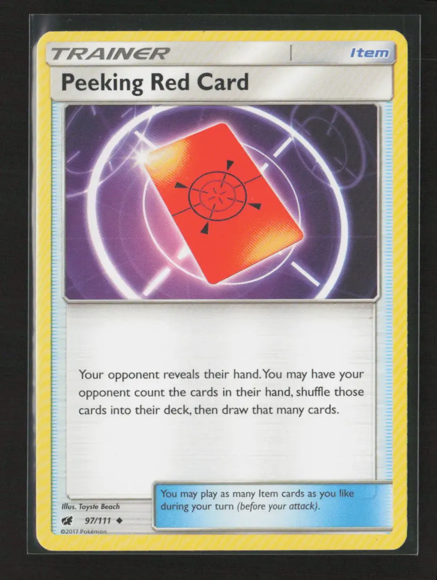 Peeking Red Card Uncommon Sm - Crimson Invasion 97/111 Mp 1