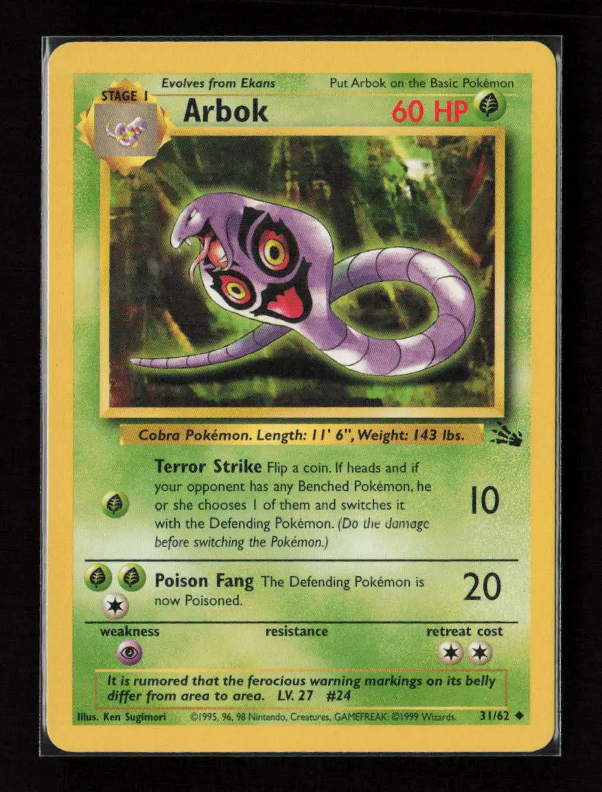 Arbok Uncommon Fossil 31/62 Lp 1