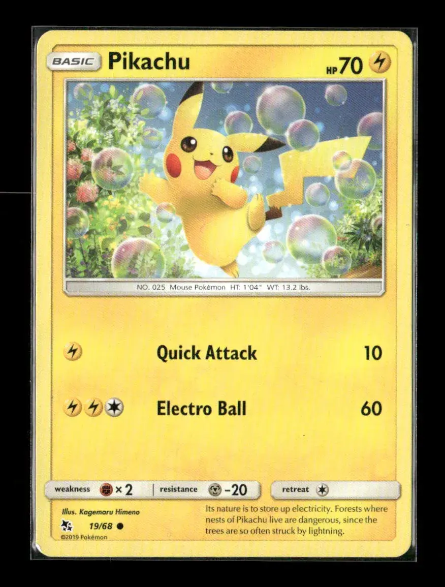 Pikachu Common Hidden Fates 19/68 Lp 1