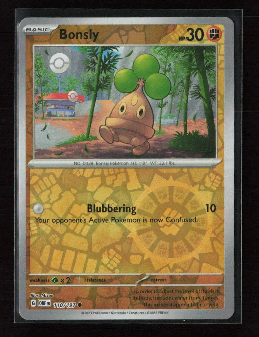 Bonsly Common Sv03: Obsidian Flames 110/197 Nm 1