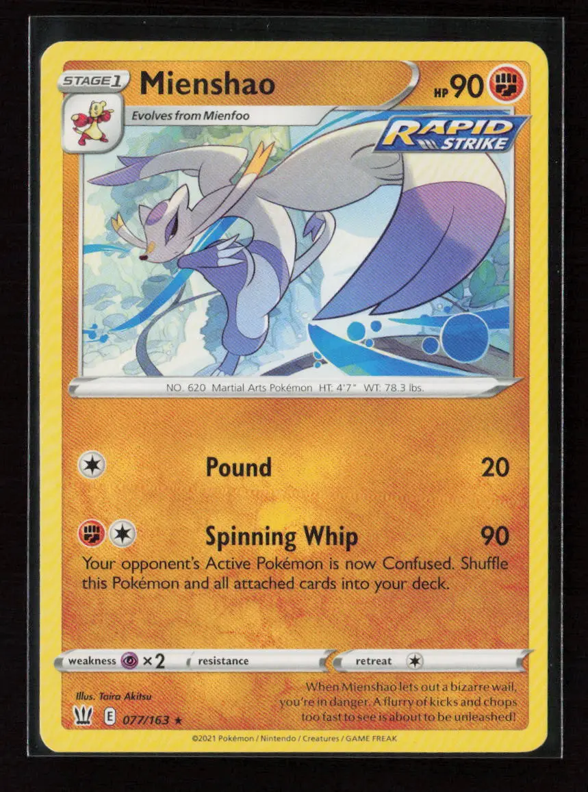 Mienshao Rare Swsh05: Battle Styles 077/163 Lp 1