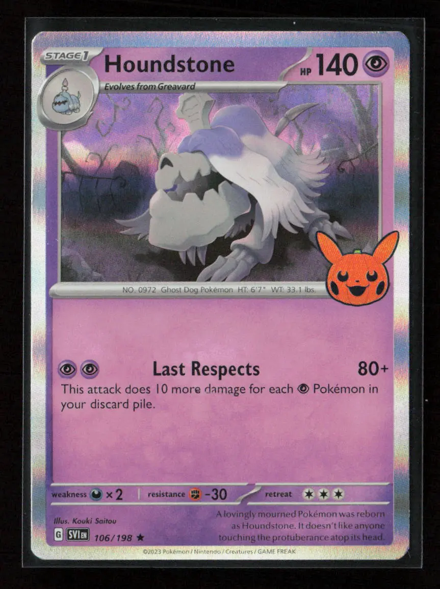 Houndstone Rare Trick Or Trade Booster Bundle 2023 106/198 Nm 1