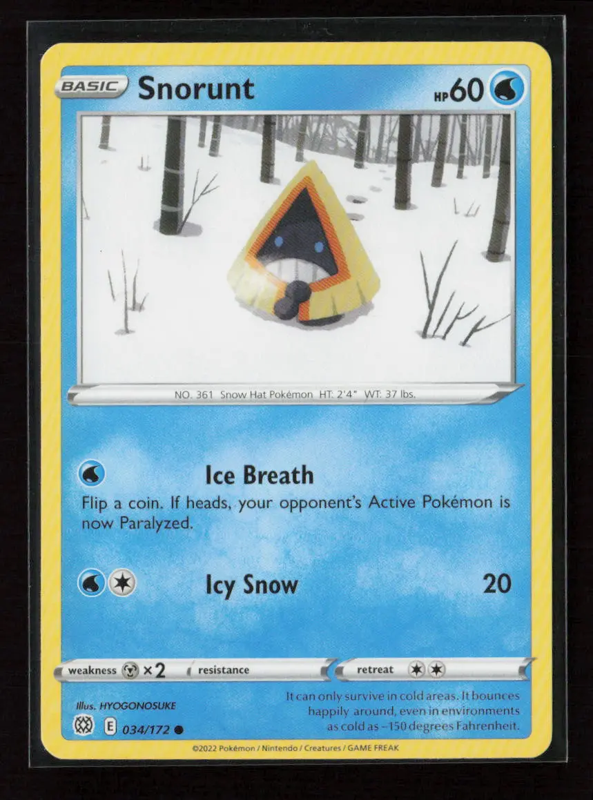 Snorunt Common Swsh09: Brilliant Stars 034/172 Lp 1