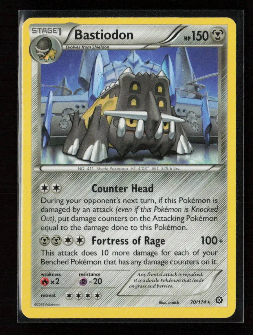 Bastiodon Rare Xy - Steam Siege 70/114 Lp 1