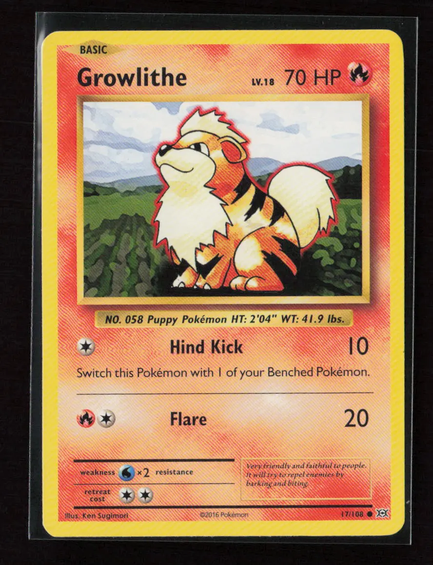 Growlithe Common Xy - Evolutions 17/108 Lp 1