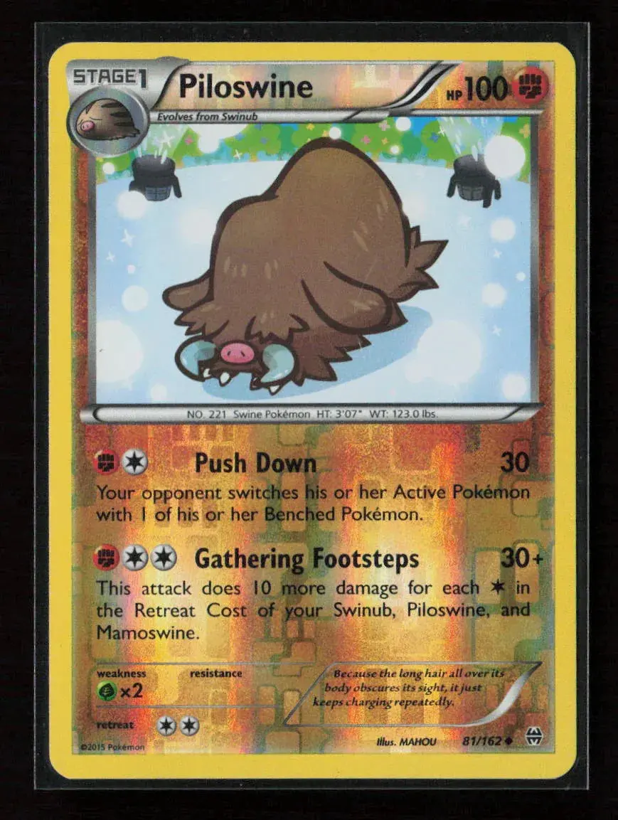 Piloswine Uncommon Xy - Breakthrough 81/162 Lp 1