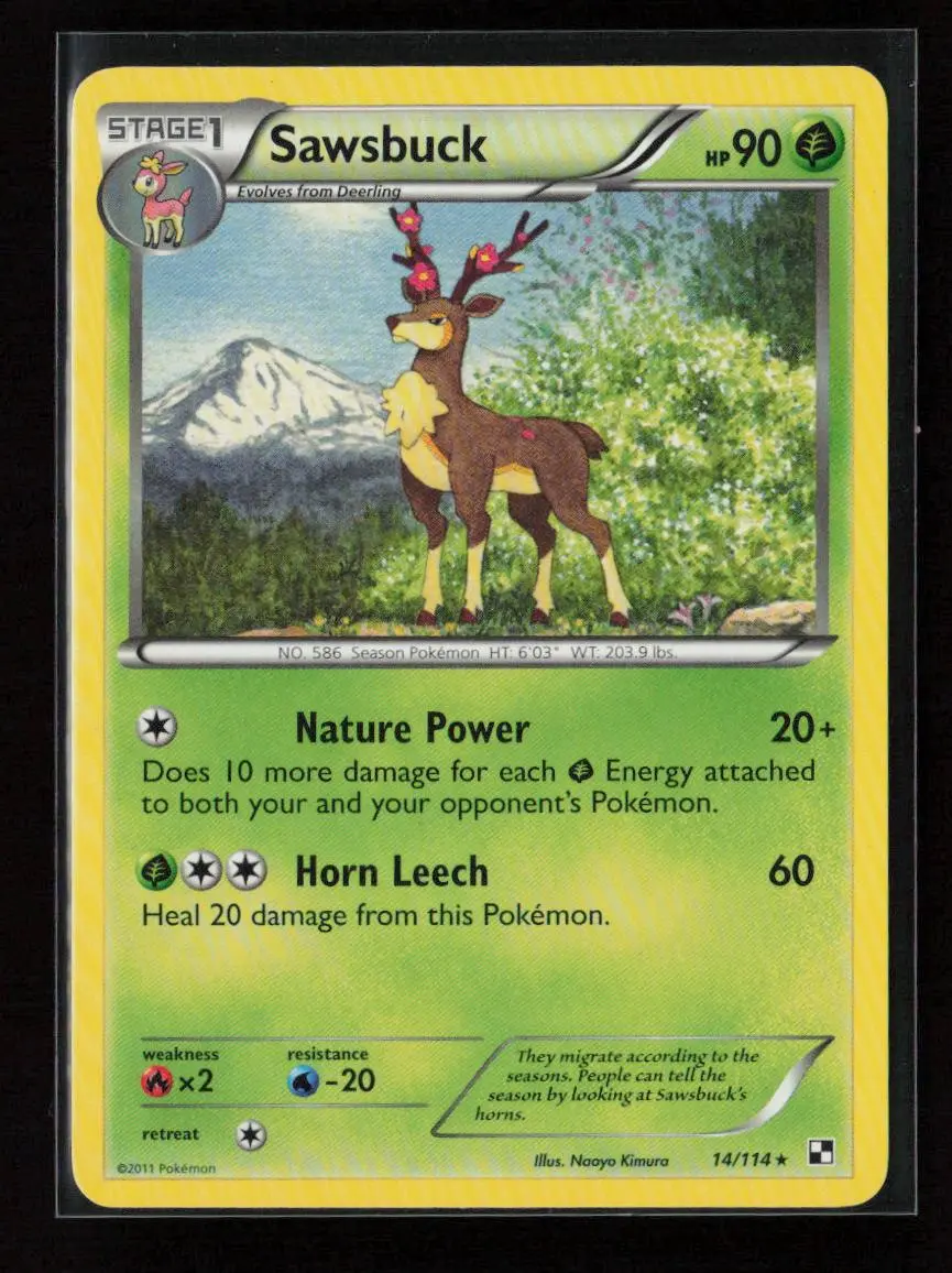 Sawsbuck Rare Black And White 14/114 Nm 1