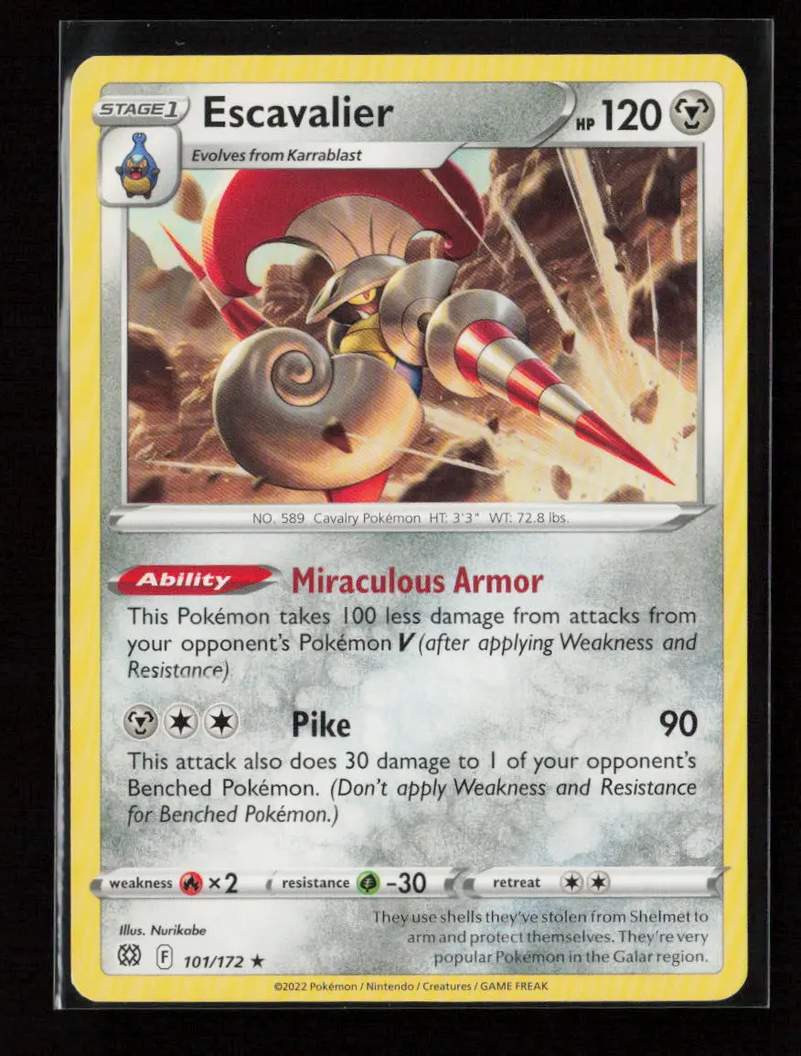 Escavalier Rare Swsh09: Brilliant Stars 101/172 Nm 1