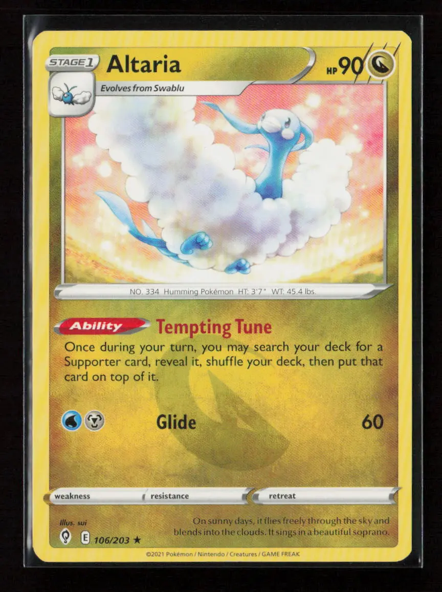 Altaria Rare Swsh07: Evolving Skies 106/203 Lp 1