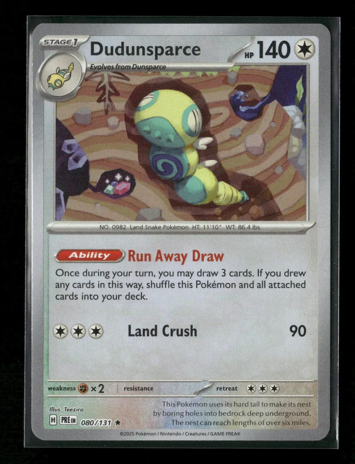 Dudunsparce (Poke Ball Pattern) Rare Sv: Prismatic Evolutions 080/131 Nm 1