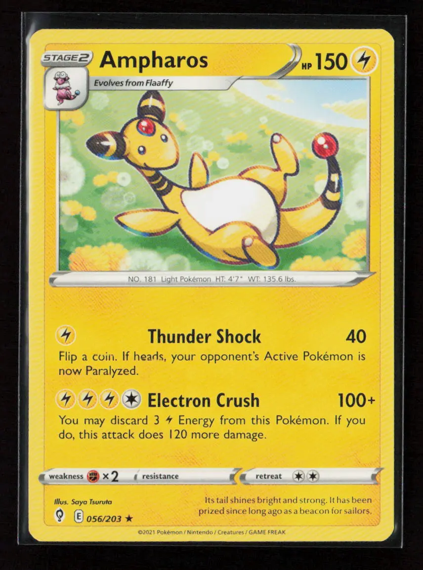 Ampharos Rare Swsh07: Evolving Skies 056/203 Lp 1