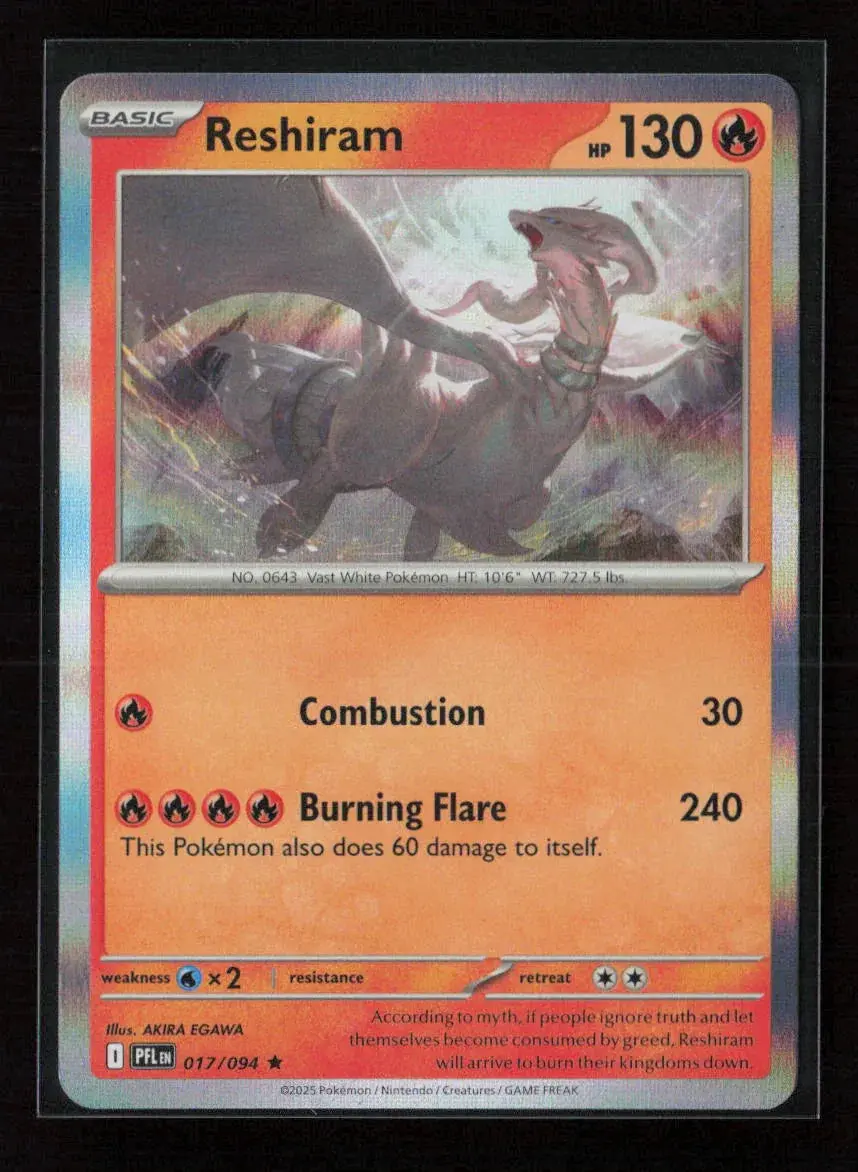 Reshiram Rare Me02: Phantasmal Flames 017/094 Nm 1