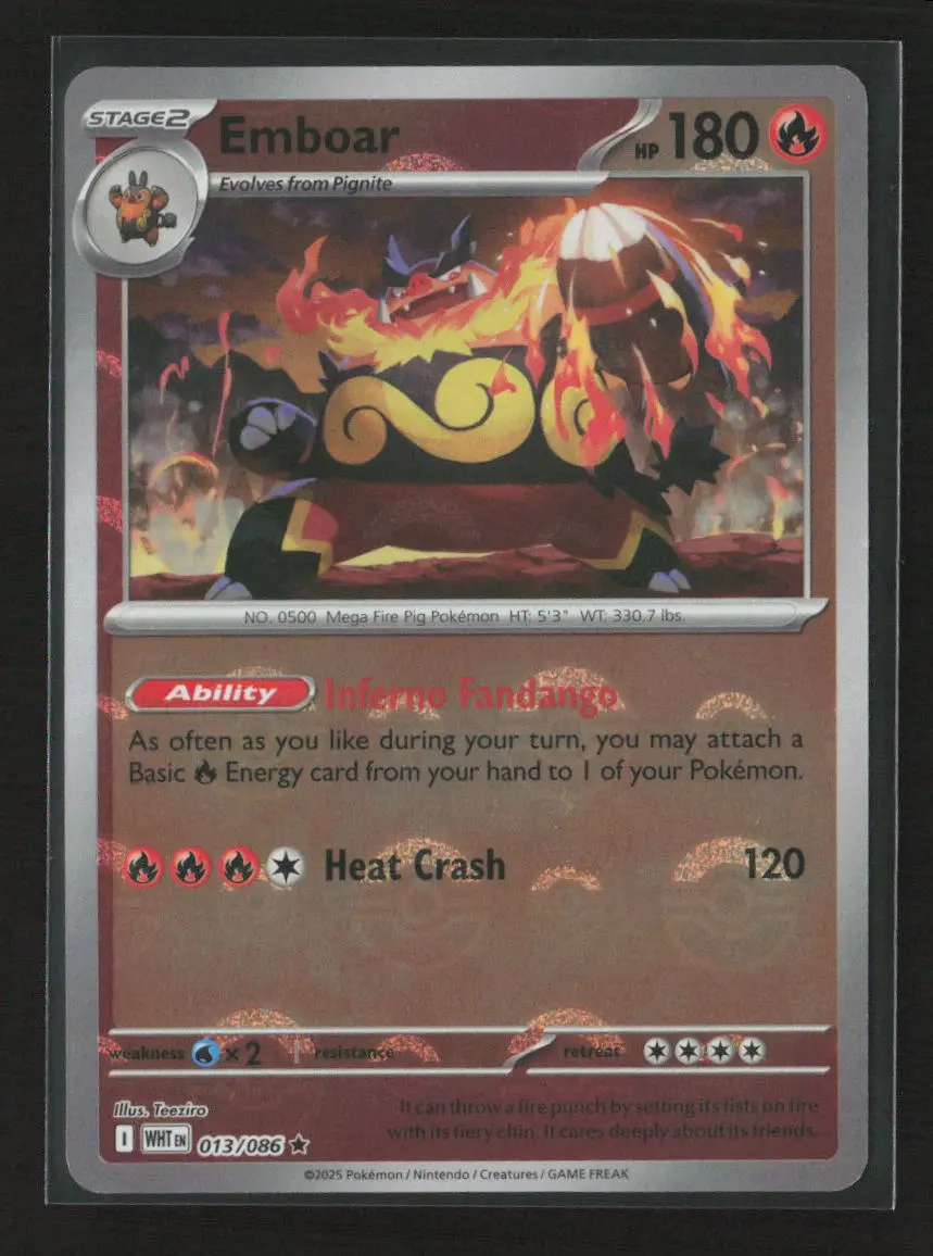 Emboar (Poke Ball Pattern) Rare Sv: White Flare 013/086 Nm 1