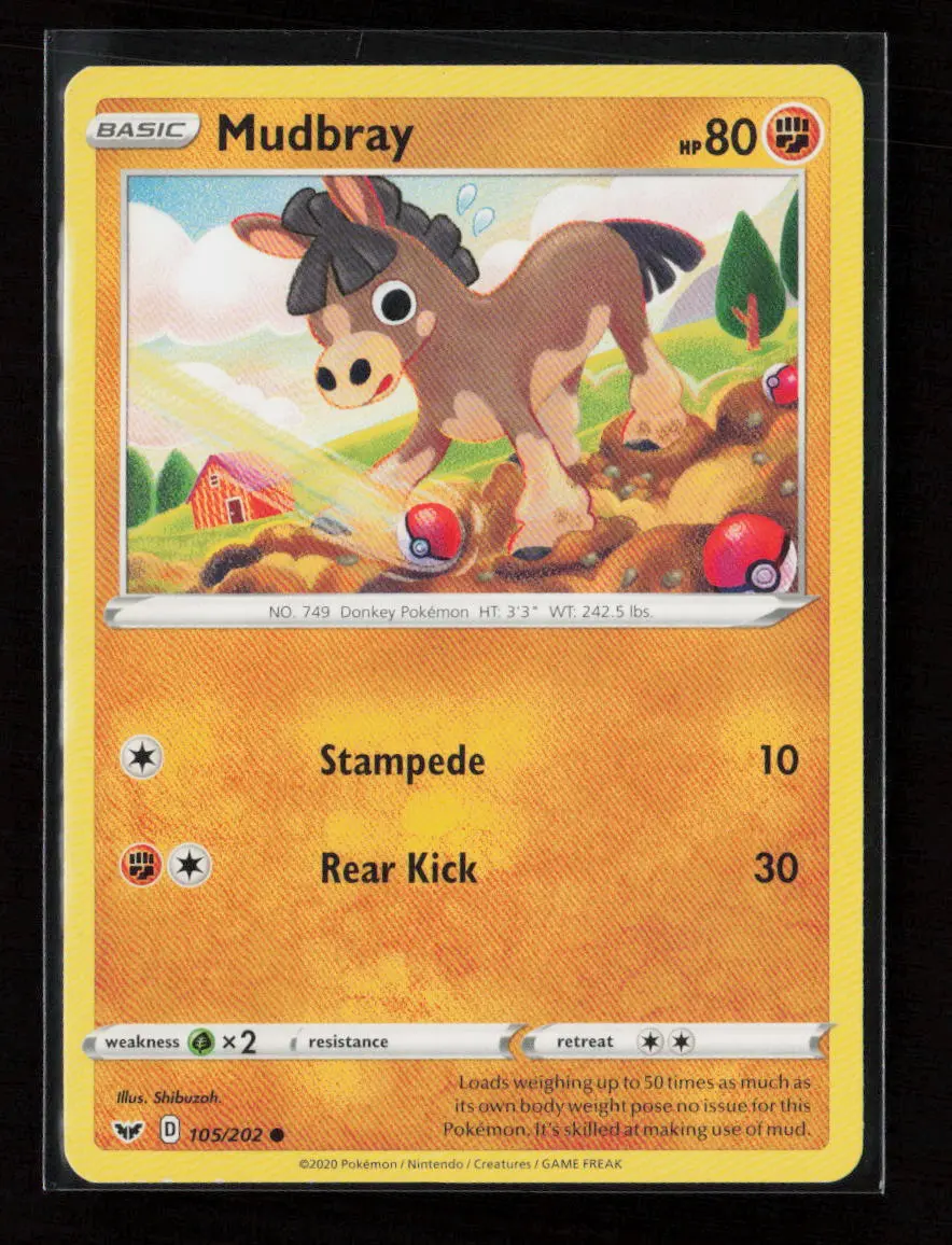 Mudbray Common Swsh01: Sword & Shield Base Set 105/202 Lp 1