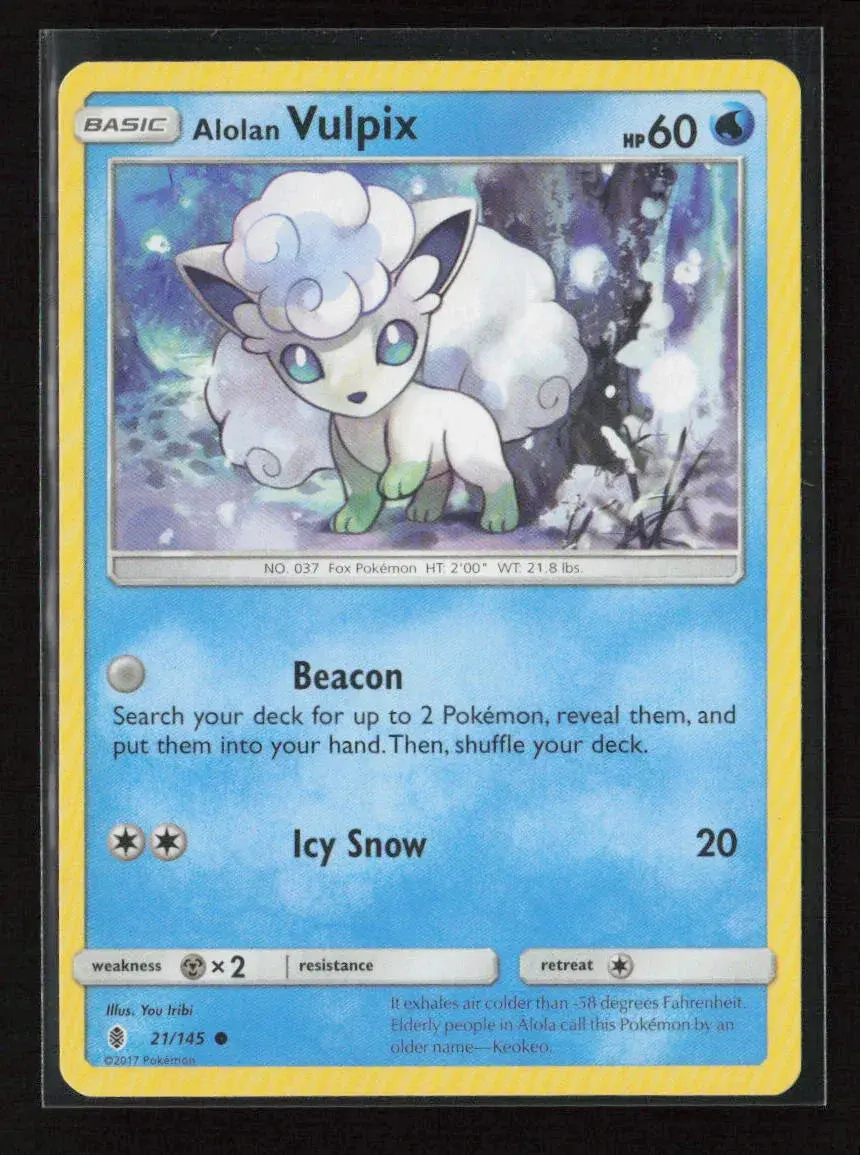 Alolan Vulpix Common Sm - Guardians Rising 21/145 Lp 1
