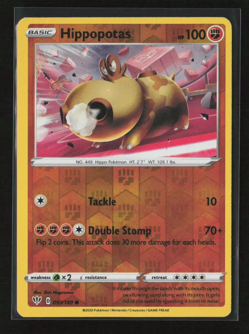 Hippopotas Common Swsh03: Darkness Ablaze 093/189 Nm 1