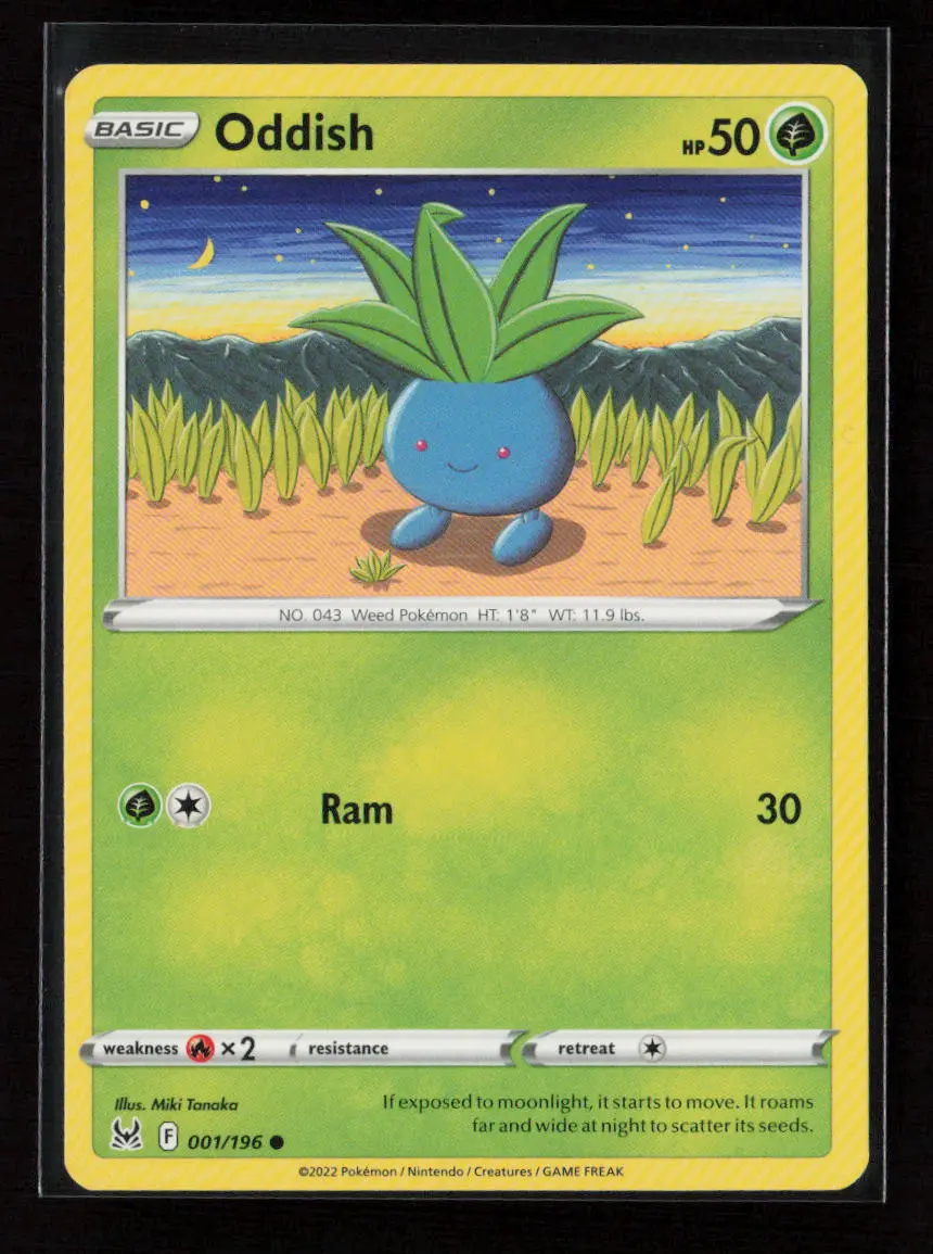 Oddish Common Swsh11: Lost Origin 001/196 Lp 1