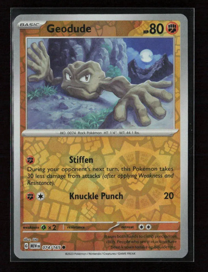 Geodude Common Sv: Scarlet & Violet 151 074/165 Nm 1