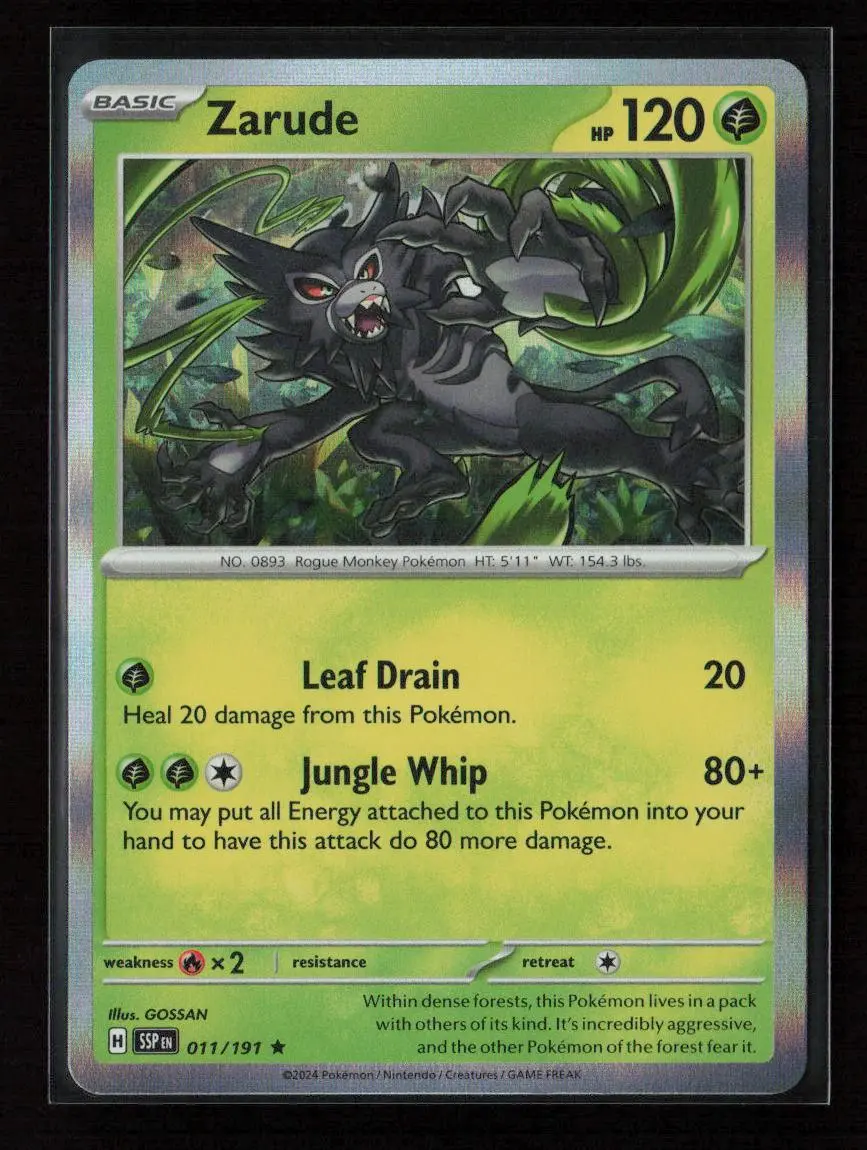 Zarude Rare Sv08: Surging Sparks 011/191 Nm 1