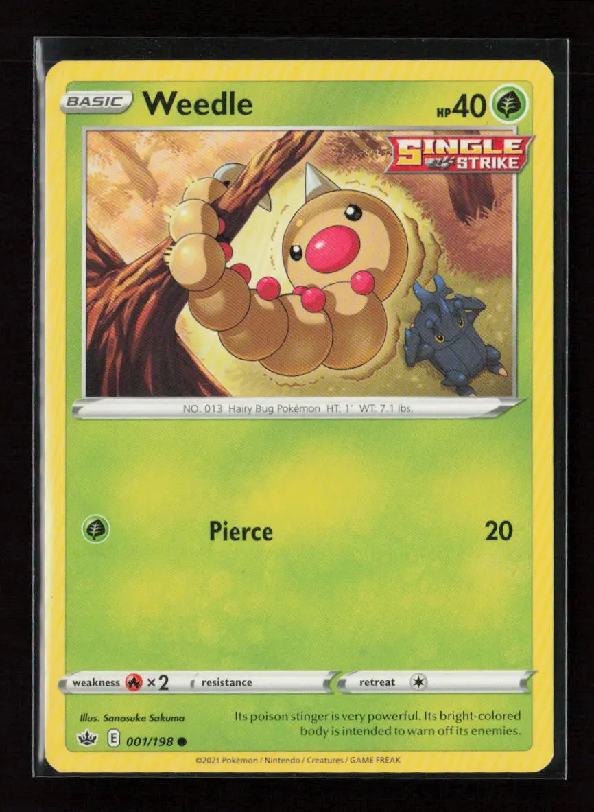 Weedle Common Swsh06: Chilling Reign 001/198 Lp 1