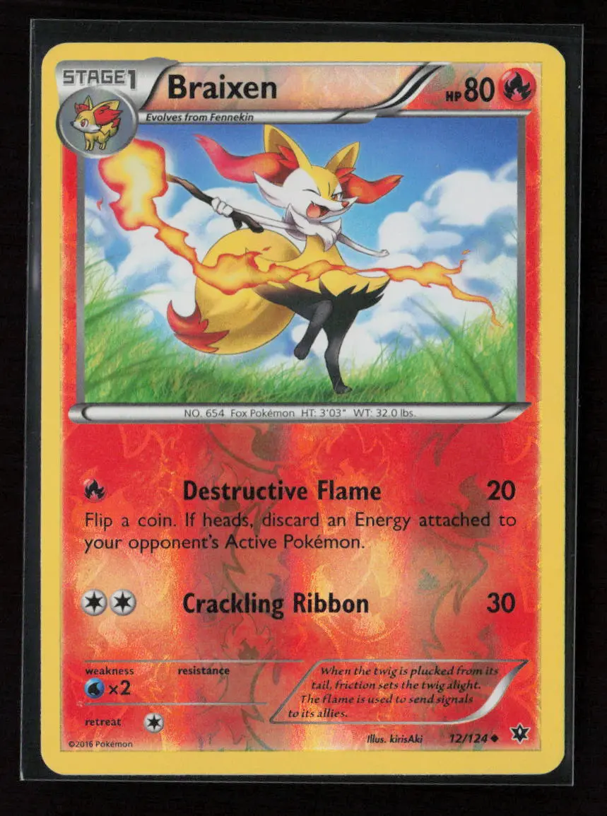 Braixen Uncommon Xy - Fates Collide 12/124 Lp 1