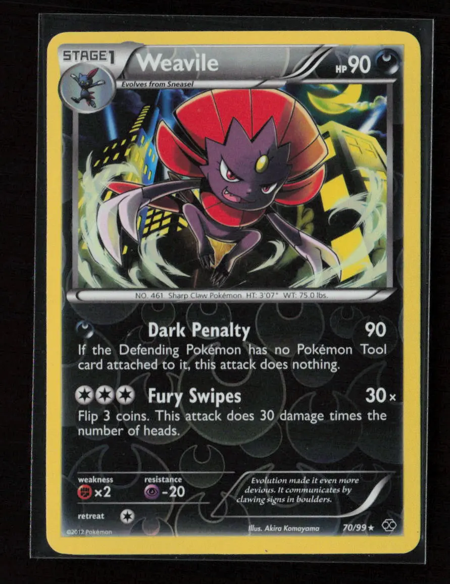 Weavile Rare Next Destinies 70/99 Lp 1