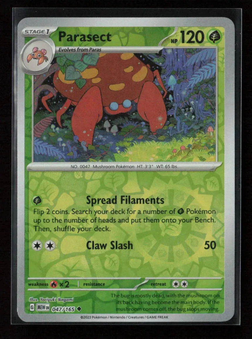 Parasect Uncommon Sv: Scarlet & Violet 151 047/165 Nm 1