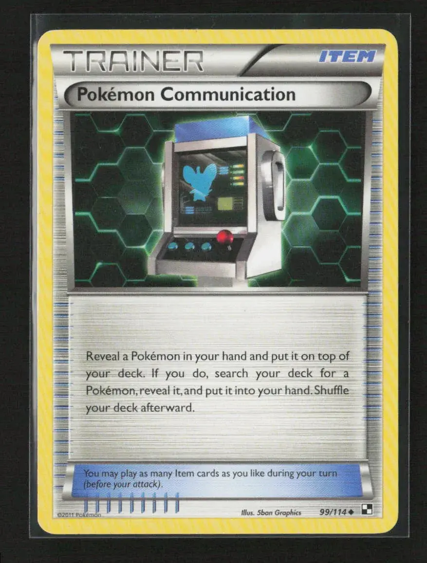 Pokemon Communication Uncommon Black And White 99/114 Mp 1