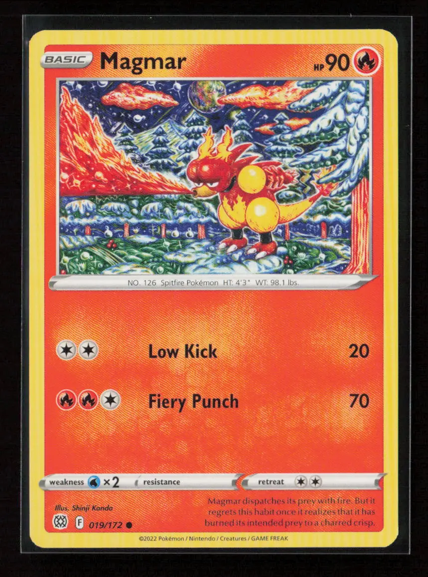 Magmar Common Swsh09: Brilliant Stars 019/172 Nm 1