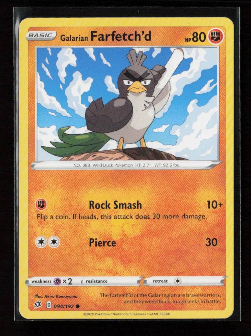 Galarian Farfetch'd Common Swsh02: Rebel Clash 094/192 Lp 1