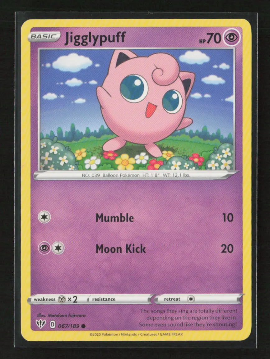 Jigglypuff Common Swsh03: Darkness Ablaze 067/189 Lp 1