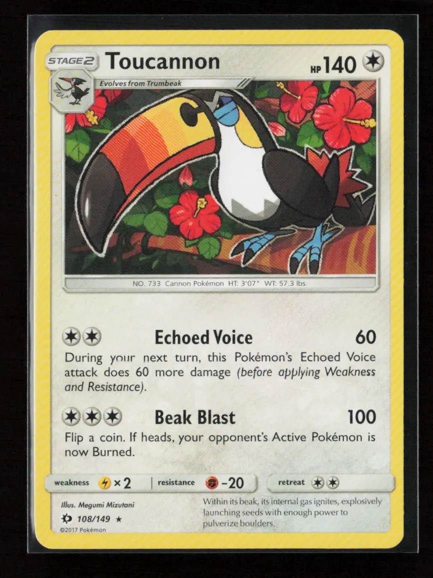 Toucannon Rare Sm Base Set 108/149 Lp 1