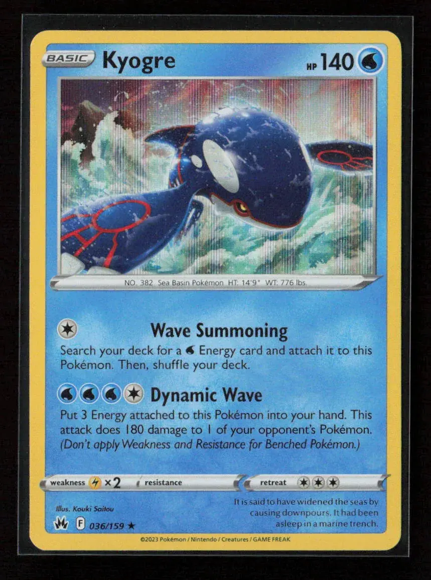 Kyogre Holo Rare Crown Zenith 036/159 Nm 1