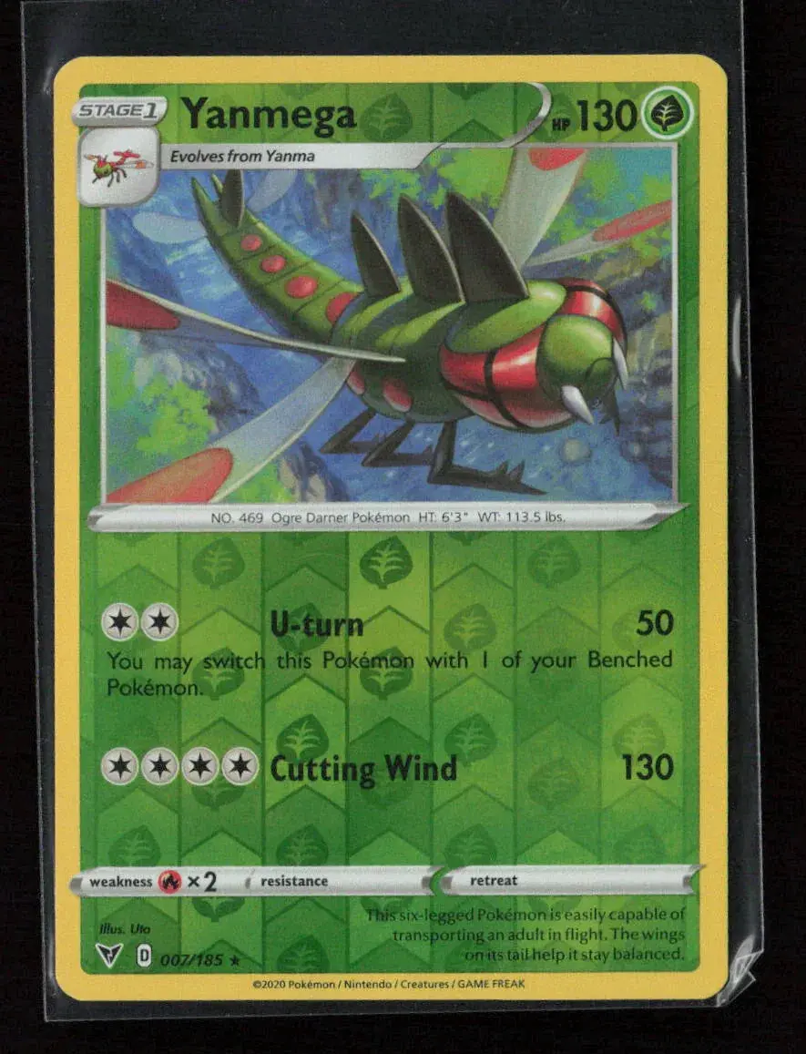 Yanmega Rare Swsh04: Vivid Voltage 007/185 Lp 1