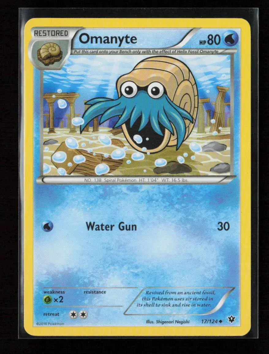 Omanyte Uncommon Xy - Fates Collide 17/124 Nm 1