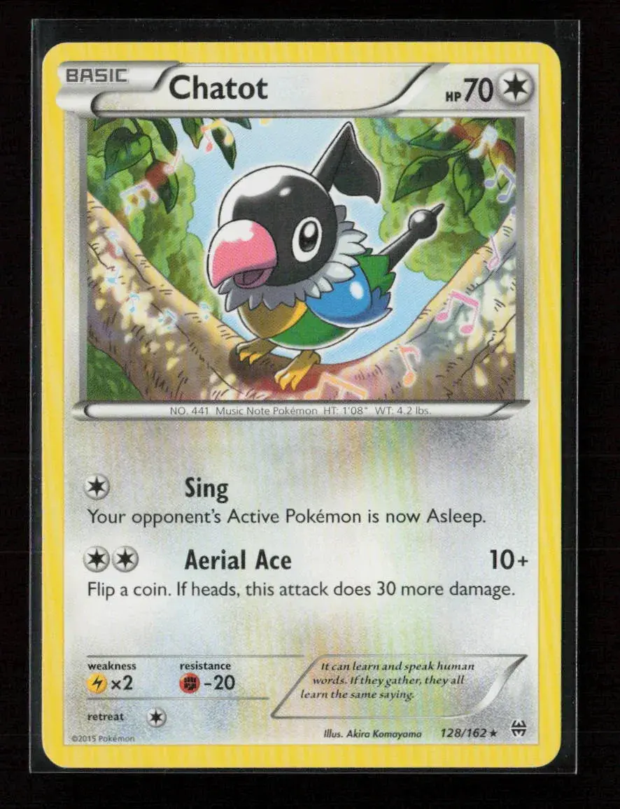 Chatot Rare Xy - Breakthrough 128/162 Lp 1