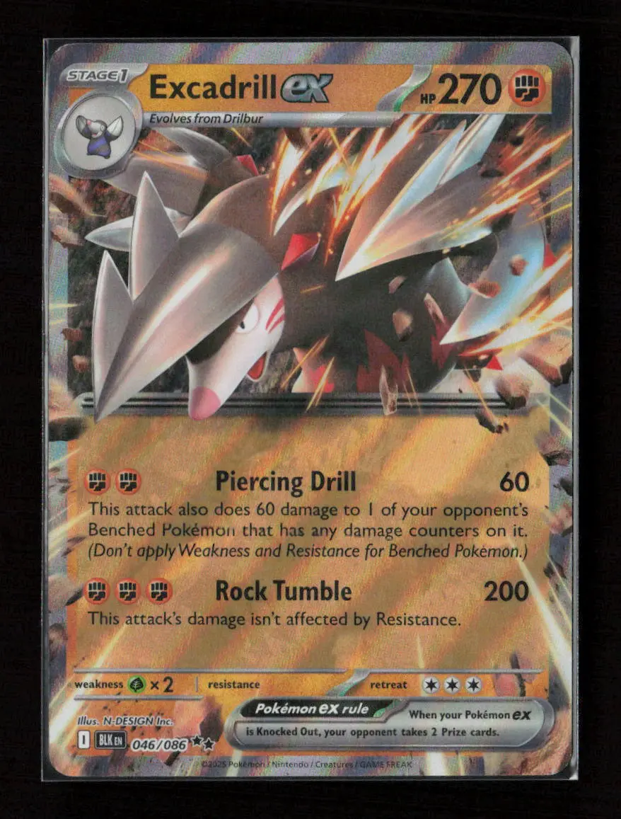 Excadrill Ex Double Rare Sv: Black Bolt 046/086 Nm 1