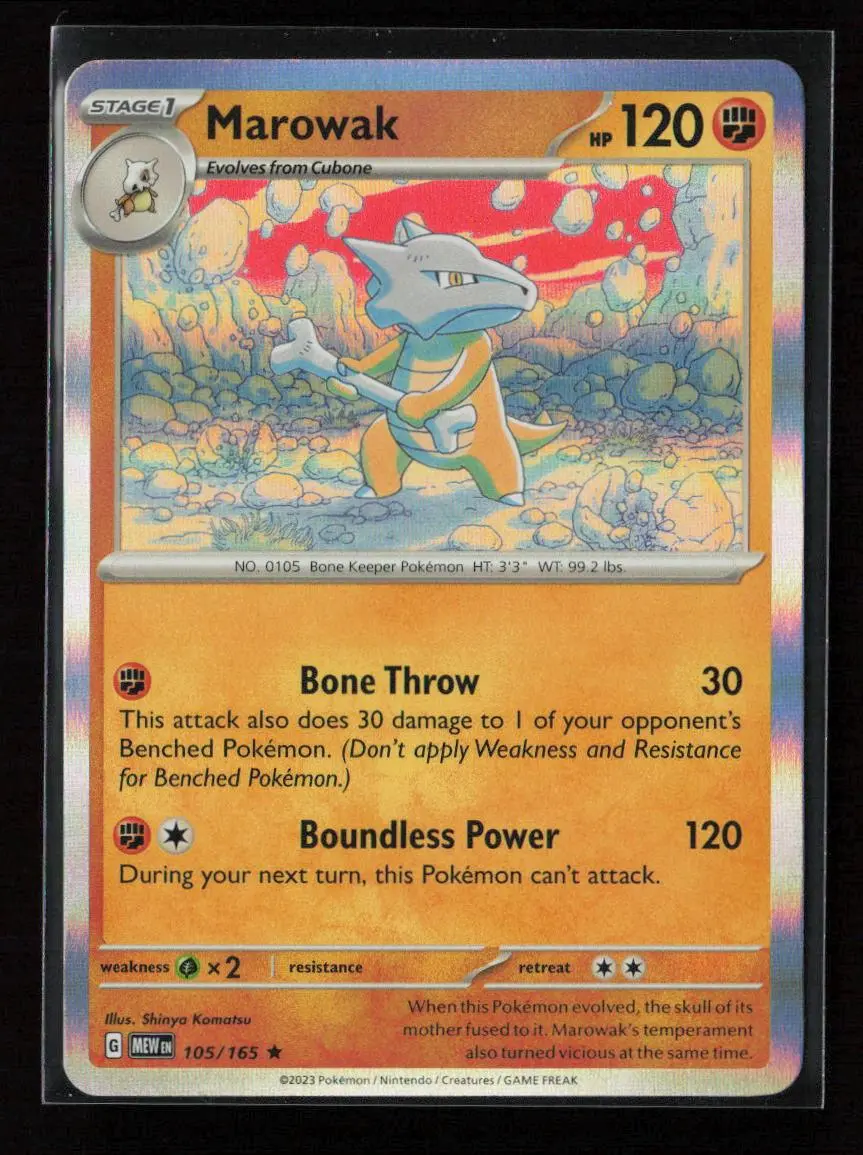 Marowak Rare Sv: Scarlet & Violet 151 105/165 Nm 1