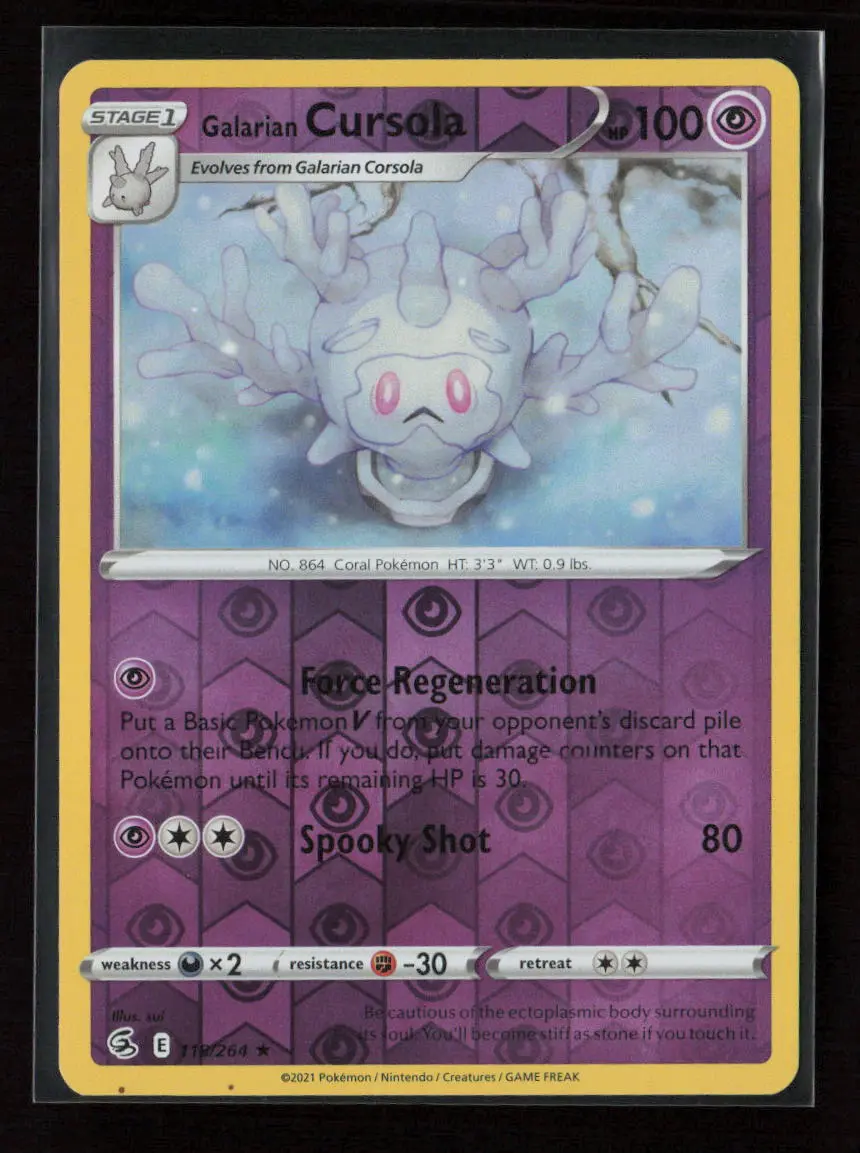 Galarian Cursola Rare Swsh08: Fusion Strike 118/264 Nm 1
