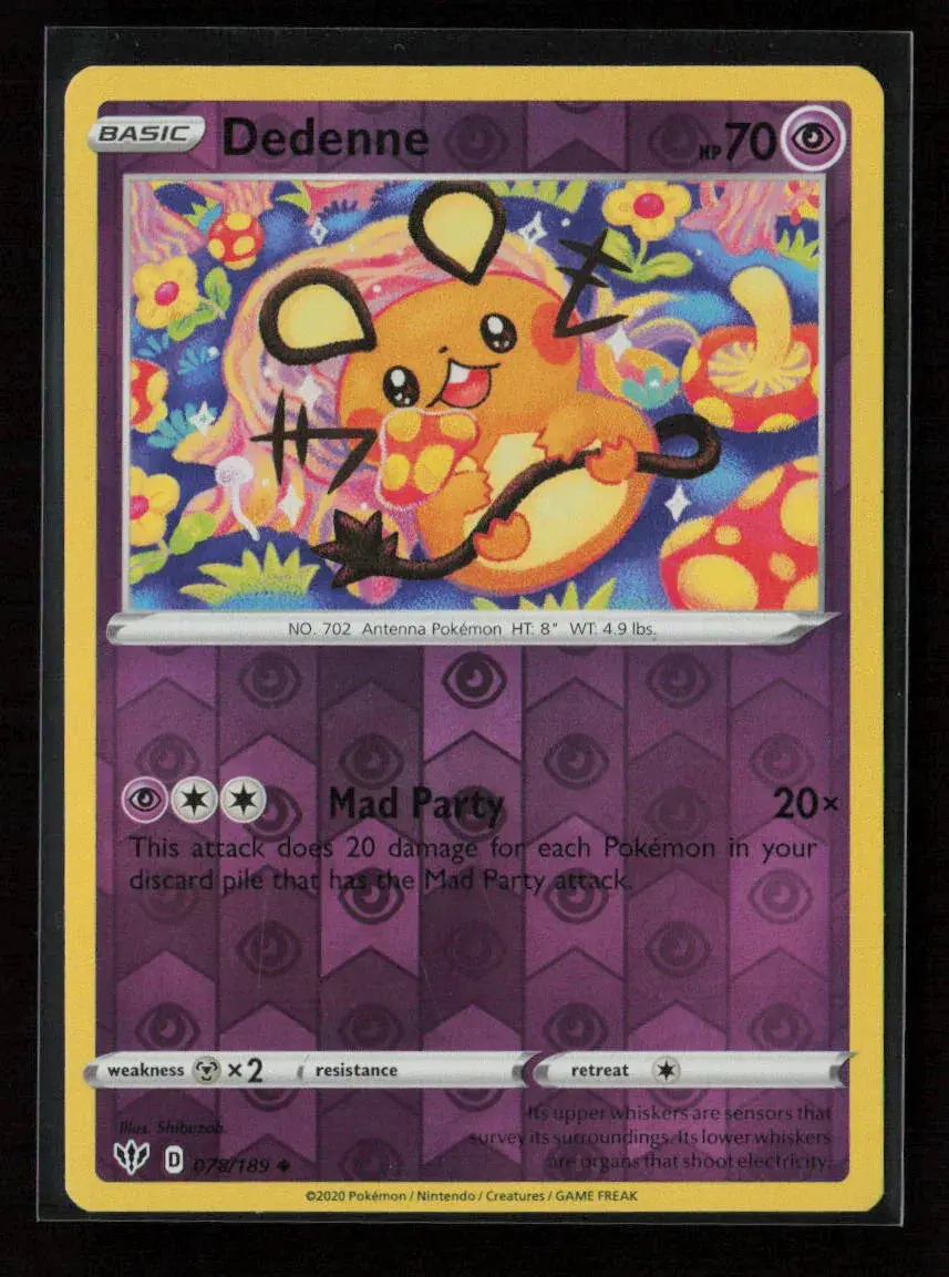 Dedenne Uncommon Swsh03: Darkness Ablaze 078/189 Nm 1