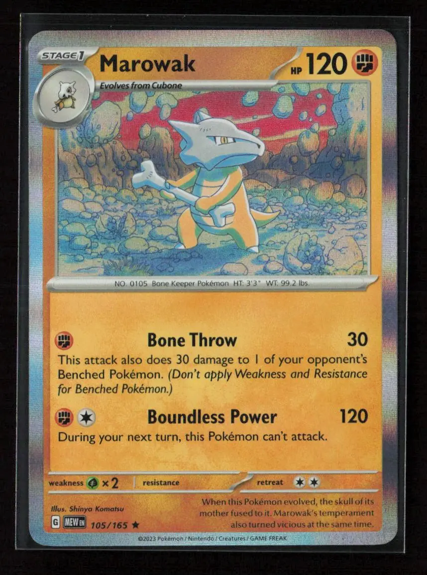 Marowak Rare Sv: Scarlet & Violet 151 105/165 Nm 1