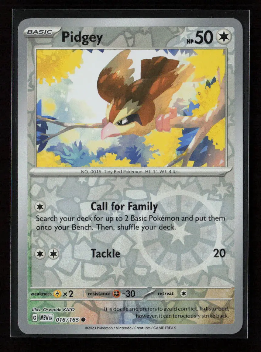 Pidgey Common Sv: Scarlet & Violet 151 016/165 Nm 1